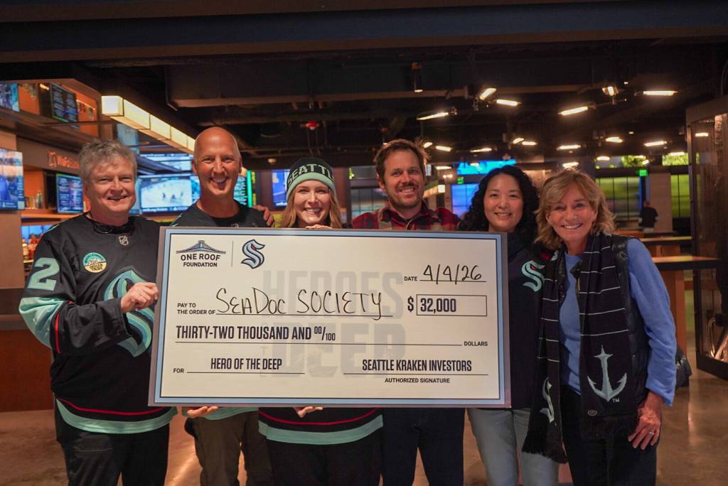 Contributed photo.
The SeaDoc Society was presented with an award of $32,000 from the Seattle Kraken.