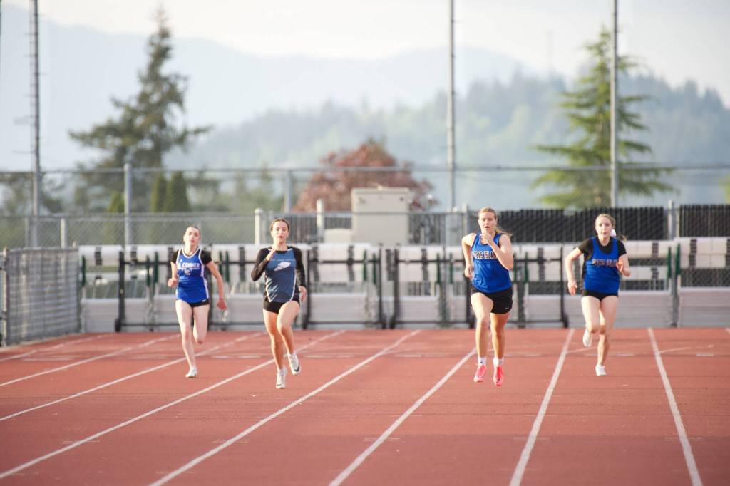 Darrell Kirk photo.
Orcas Island High School student-athletes at Mt. Vernon on Thursday, May 7.