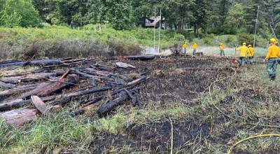 Lopez Fire and EMS photo.
On May 23, Lopez Island Fire and EMS responded to a wildland fire.