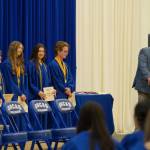 Darrell Kirk photo.
Principal Kyle Freeman addresses students during the celebration of success on June 12.