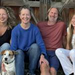 Swanson with her family: Sophia, Chad, Elena and two pups, Leia (cropped out for sizing, so sorry Leia!) and Pancho